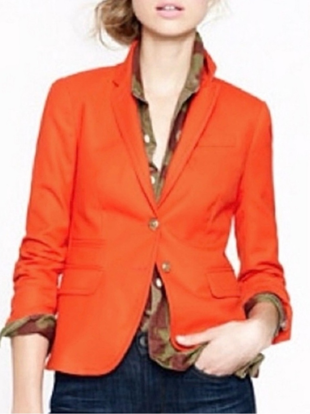 J. Crew Schoolboy Orange Blazer Size 8
